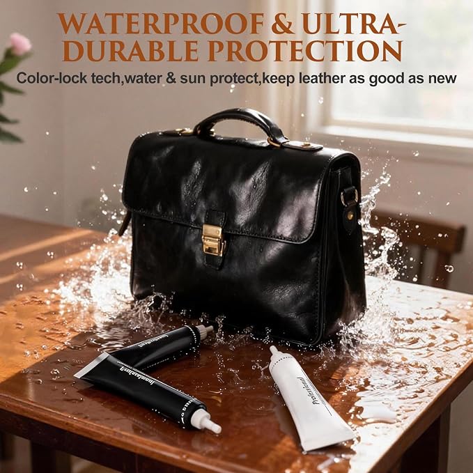 Black Leather Repair Kit for Furniture, Vinyl Repair Kit with Super Easy Instructions to Match Any Color, Restore Any Glossy Leather Surface, Car Seats, Sofa, Jacket, and Purse