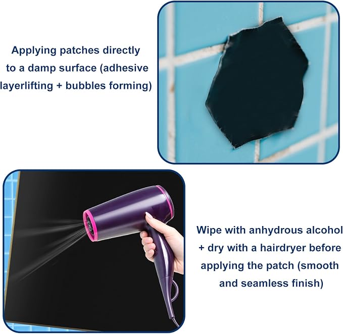 Pond Liner Repair Kit - 8.27x8.27 Inch Butyl Rubber Self-Adhesive Patches - Strong Adhesive Watertight Seal for DIY Pond Liner Patches, Garden Pond Cover, EPDM/HPDE Liner Seam Fix (4 PCS)