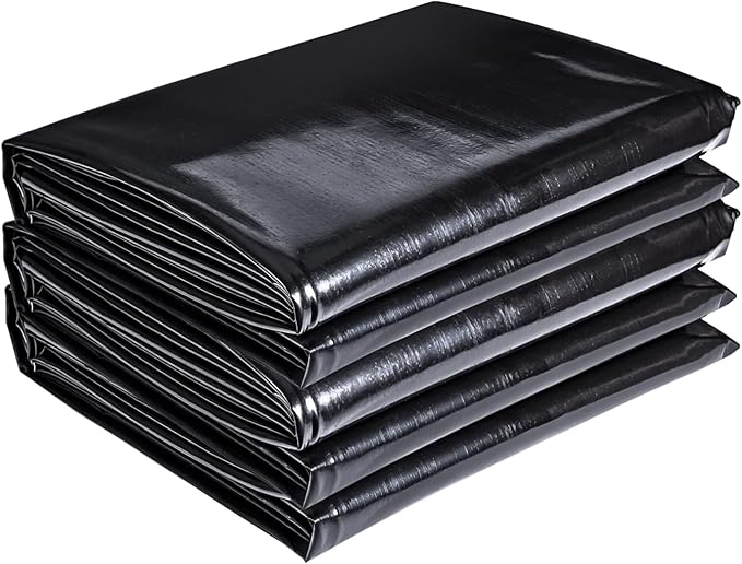 ToLanbbt Pond Liner 20 x 30 Ft HDPE Pond Liners, 20 Mil UV Resistant Preformed Pond Liner Easy Cutting, Pond Liner for Natural Looking Ponds, Waterfall, Koi Pondsand Water Garden (Black)