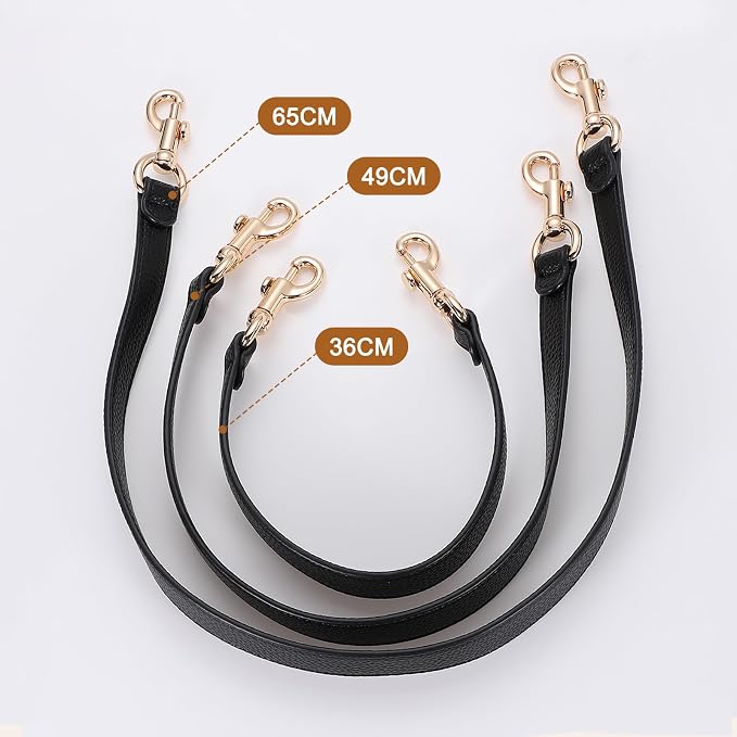uxcell 19.29 Inch PU Leather Short Bag Strap with Clasp, Purse Handles Handbags Replacement Straps for Clutch Bag Underarm Bags, Dark Khaki, Grey Buckle