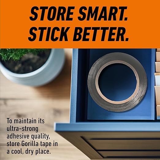 Gorilla Tape,1.88 in x 10 yd,Silver - Duct,Utility,Triple Layer Strength,Indoor & Outdoor,Weather Resistant Shell,(Pack of 6)