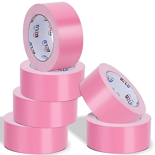 6 Pack Pink Duct Tape Bulk Heavy Duty,1.88 Inches x 30 Yards,Strong Industrial Strength,Flexible,No Residue,Waterproof and Tear by Hand,Multi-Use for Indoor & Outdoor Repairs