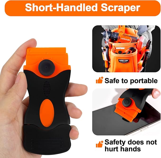 Heavy-Duty & Gentle Scraper Duo Kit | 2-in-1 Metal & Plastic Scraper Set with 20 Blades | Perfect for DIY, Kitchen Stovetop, Window Decals, Bathroom Caulk & Paint Removal