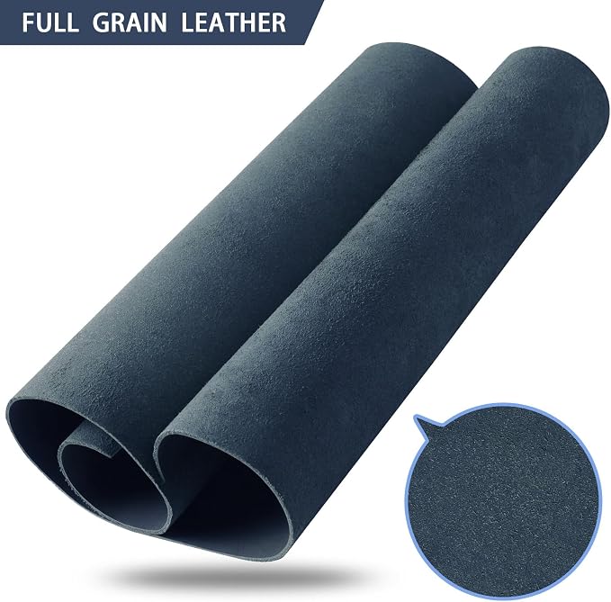 RingSun 10''X10'' Blue Leather Sheets for Crafts (2mm), Full Grain Leather Tooling Leather