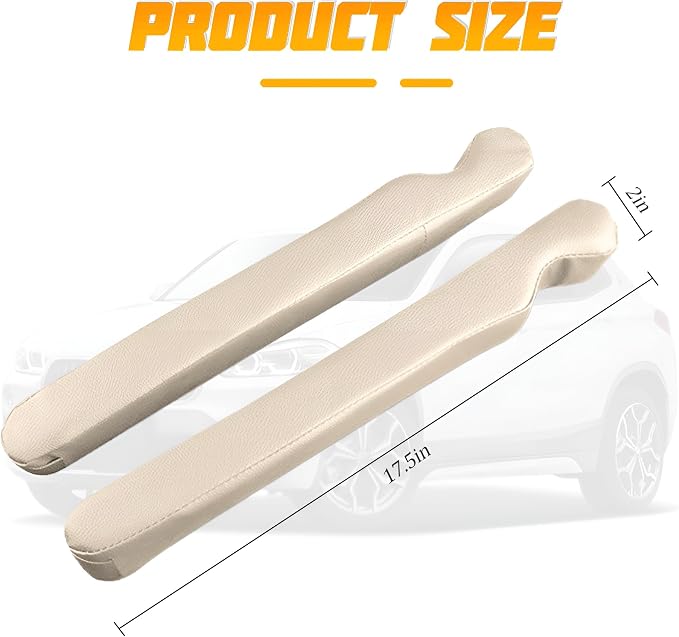 Car Seat Gap Filler, 2PCS Soft Foam Leather Vehicle Seat Crevice Blocker Stop Things from Dropping, Automotive No Drop Plug Guard Gap Stopper, Universal for Truck SUV RV (Beige)