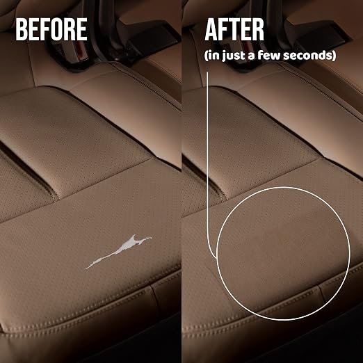MastaPlasta Original Self-Adhesive Leather Patches for Furniture Repair - Ivory 11" x 8" (28 x 20 cm). Upholstery-Quality Patch for Leather Chair, Leather Patch for Car Seat Repair