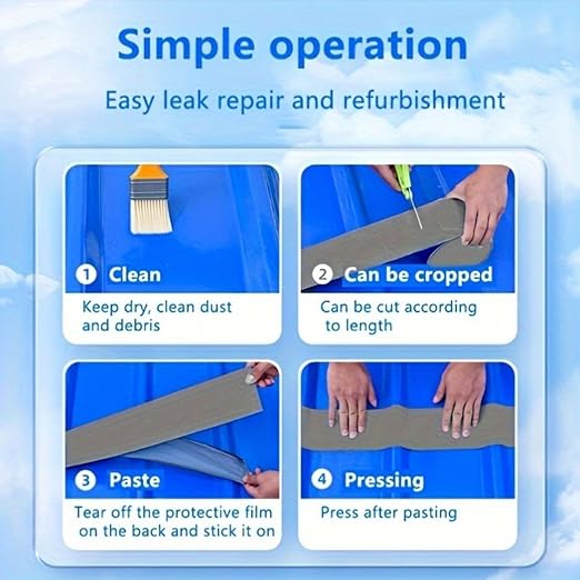 Waterproof Sealant Tape Self Adhesive Rubberized Asphalt Tape for RV Roof Metal Roof Corrugated Roof Leak Repair UV Resistant Heavy Duty Waterproofing Membrane(Gray, 3.94in*196.85in)