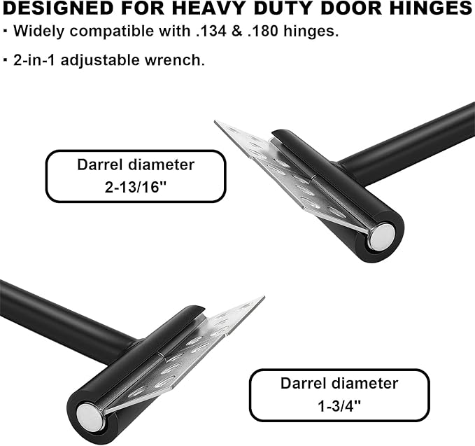 Door Hinge Adjustment Tool, Hinges Gap Adjusting Wrench, Apply to Heavy Weight .134 and .180 Hinge Gap Adjusting Wrench, Commercial Doors Hinge Repair Tool Tweaker, Ergonomic Design(Black)