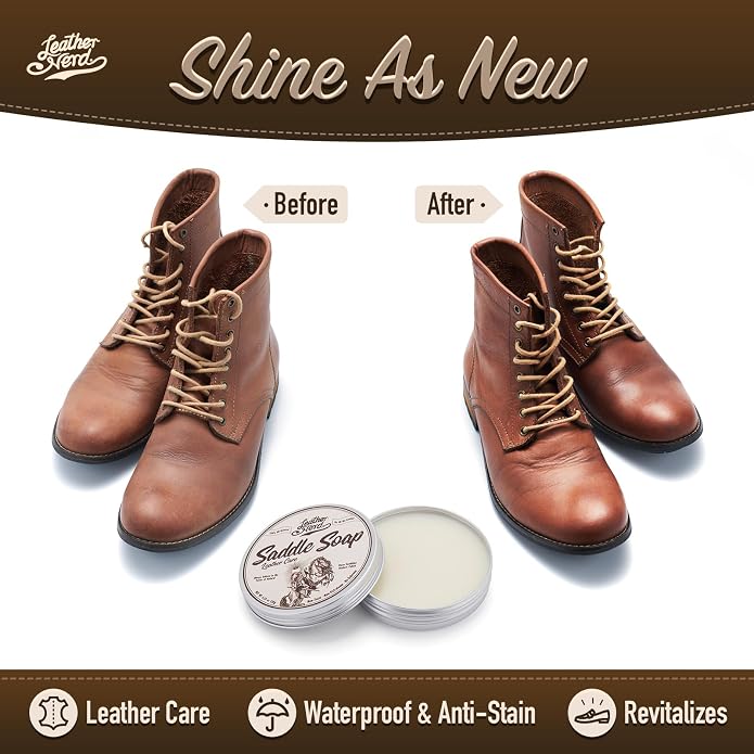 Saddle Soap for Leather,Leather Nerd Leather Cleaner Conditioner for Boots