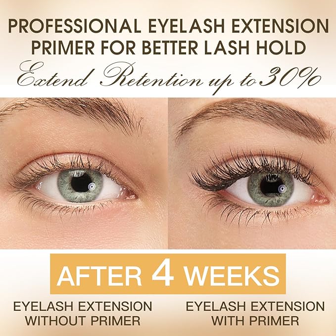 Lash Primer for Eyelash Extensions, Pre-Treatment for Eyelash Extensions, Remove Oils & Proteins, Increase Adhesive Bonding Power Retention, Professional Use,0.5fl. oz (15ml)