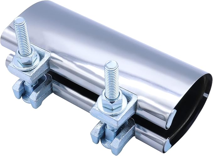 Stainless Steel One-Piece Galvanized Repair Pipe Clamp with Two Bolts, 2” X 6” inches | Water Pipe Repair, Plumber Pipe Holder, Copper Pipe Leak Repair Kit