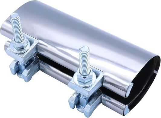Stainless Steel One-Piece Galvanized Repair Pipe Clamp with Two Bolts, 2” X 6” inches | Water Pipe Repair, Plumber Pipe Holder, Copper Pipe Leak Repair Kit