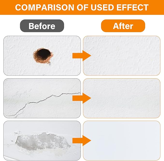 MAPVOLUT Drywall Repair Kit, 2 Pack Wall Mending Agent with 2 Scraper, Proective Gloves, Quick and Easy Solution to Fill The Holes and Crack for Home Wall, Plaster Wall Dent Repair
