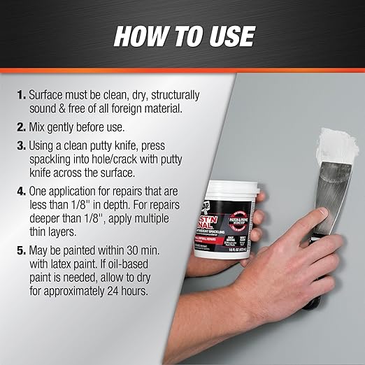 DAP Fast 'N Final Lightweight Spackling, White, 16 Oz (7079812141) (Pack of 2)