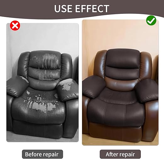 BSZHTECH Leather Repair Tape Self-Adhesive Leather Repair Patch for Couch Furniture Sofas Car Seats Advanced PU Vinyl Leather Repair Kit (Dark Brown, 17X79 inch)