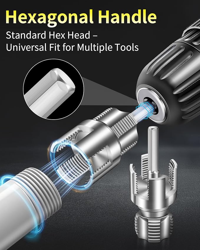 Internal & External Pipe Threading Tool, PVC Pipe Threader, Pipe Threading Tool, 1/2'' 3/4'' Dies Electric Drill Compatible for Home Repair (2PCS) (1/2（DN15))