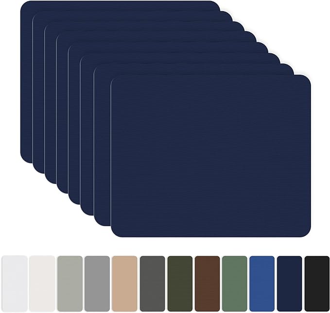 OAZ 8 Pieces 7.87 x 5.9 inch Nylon Repair Patches Nylon Fabric Patch Self-Adhesive Fabric Repair Tape Waterproof Lightweight Outdoor Gear Patch Kit for Down Jacket Clothing Tent Bag (Navy Blue)