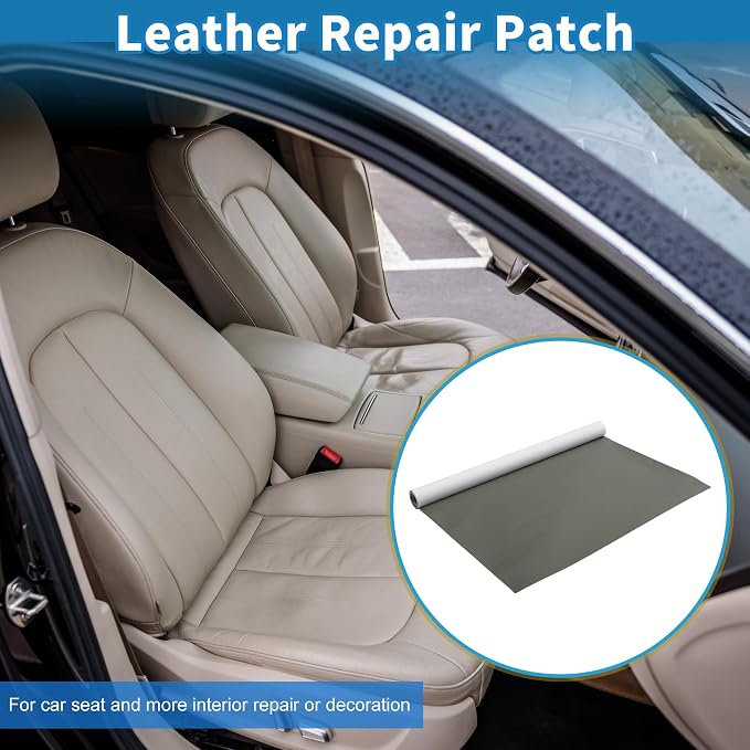 Self Adhesive Leather Repair Patch Strong Stickiness 19.6"x39" Leather Repair Tape PVC Faux Leather Deep Gray 1 Pcs