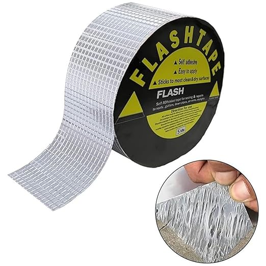 2012 Butyl Tape Waterproof Aluminum Butyl Rubber Tape 2" W X 16.4'L, Outdoor Hatch Cover Flashing Permanent Waterproof Leak Proof Repair Tape for Pipe/Metal/RV Awning/Roof Leak/Window Seal/Boat