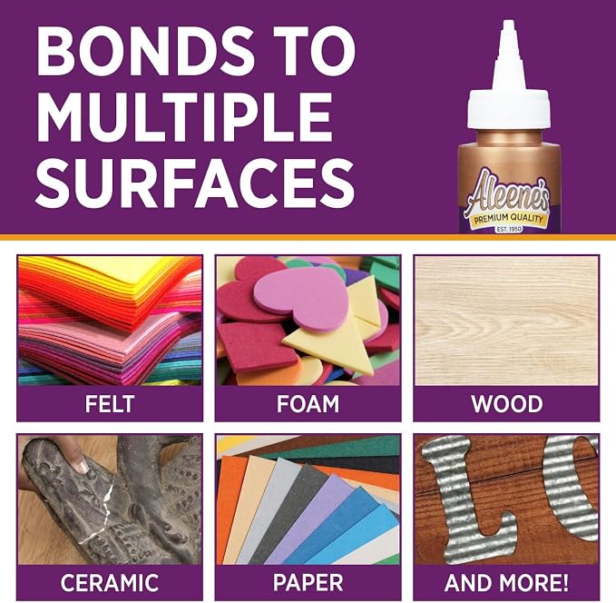 Aleene's Original Tacky Glue, All Purpose Adhesive, Perfect for Crafts and DIY Projects, Dries Fast and Clear, 2 fl oz 6-Pack