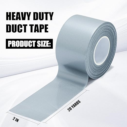 3 Pack Sliver Duct Tape ， Waterproof Heavy Duty Duct Tape,Strong Adhesive garyTape Bulk for Indoor Outdoor Repairs Tear by Hand, 60 Yards x 2 Inch Total，Bulk Value for Repairs