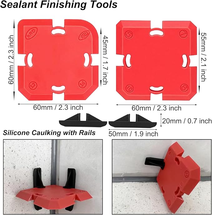 Caulking Tool Kit with Sealant Finishing Tools,Grout Sealing Silicone Smoother Caulk Application Tool for Kitchen Bathroom Floor Window Sink Joint Toilet,11 Piece Set