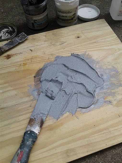 PC Products PC-Masonry Epoxy Adhesive Paste, Two-Part Repair, 8 oz in Two Cans with Mixing Tool, Gray (70024)