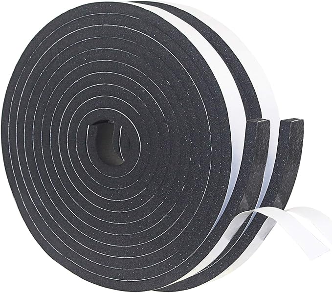 DGSL Foam Insulation Tape, 1In x 3/8In x 33Ft Weather Stripping Door Seal Strip for Doors and Windows,Sliding Door, Soundproofing Door Seal,Weatherstrip,Air Conditioning Seal Strip