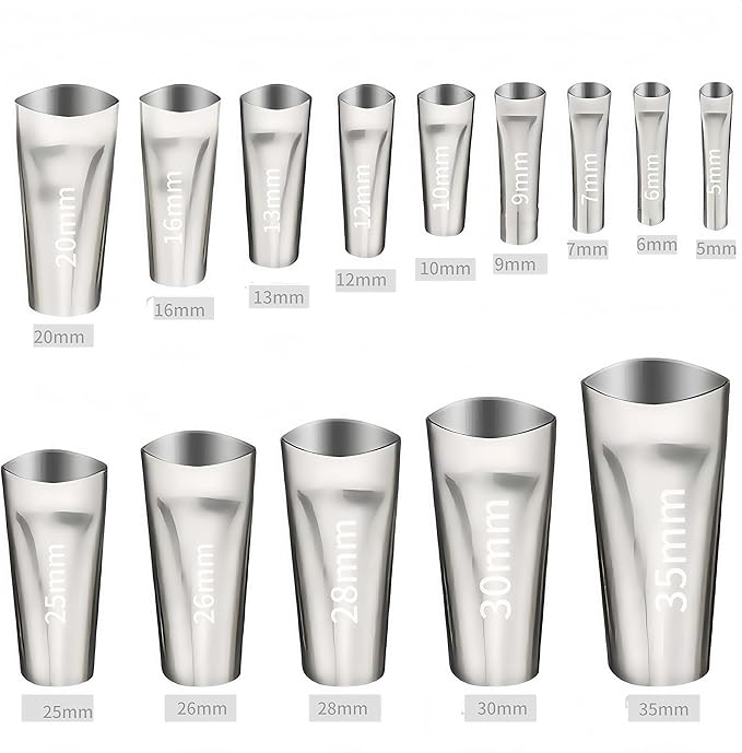 Caulk Finisher Kit Stainless Steel Caulking Nozzle Tips Reusable Caulking Nozzle Coating Caulking Tool Kit Replacement 14pc