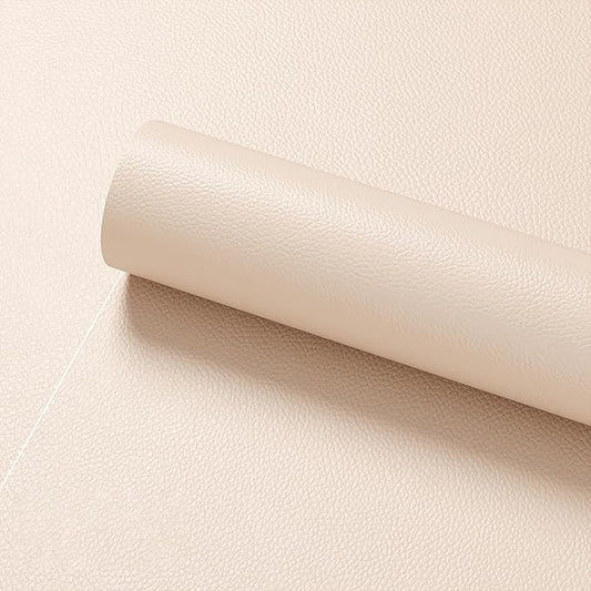 Leather Repair Kit for Furniture, 16x118 inch Self Adhesive Leather Repair Patch for Couches, Chairs, Car Seats, Cabinets, Handbags, Waterproof and Wear-Resistant Vinyl Repair Kit, Beige