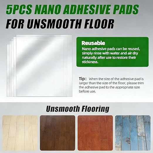 Floor Gap Fixer Tool with Strong Suction Cup, Heavy-Duty Metal Flooring Repair Tool for Laminate Hardwood Tile, Plank Grabber with Reusable Nano Adhesive Pad for Gap Closing & Floorboard Adjustment