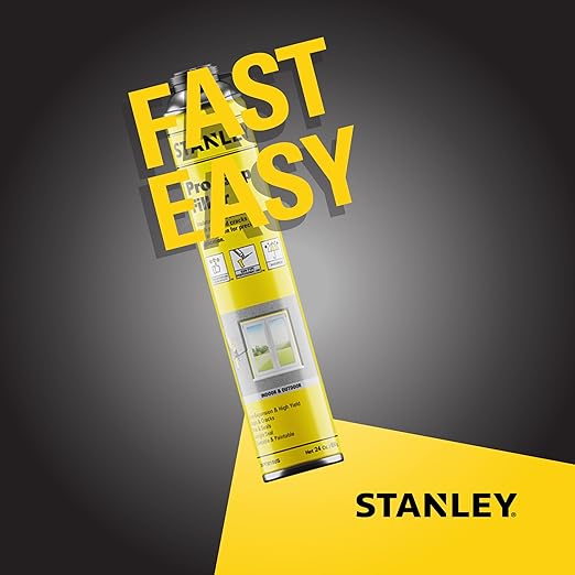 STANLEY F902P Pro Gap Filler - (1x24oz) Window & Door Filler, Gaps & Cracks, Expanding Spray Foam Sealant | Use Applicator, Gun Not Included | 24 Oz, 1 Pack