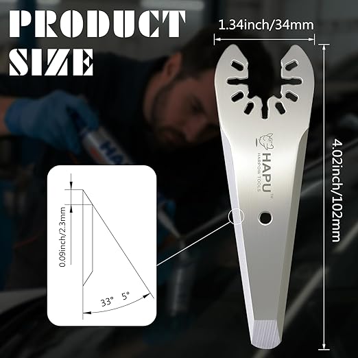 3" Tapered Oscillating Caulking Cutter, Oscillating Scraper Blades for Caulk Adhesive Sealant Removal (5-Pack)