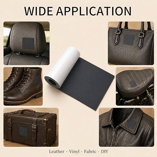 BSZHTECH Leather Repair Tape Self-Adhesive Leather Repair Patch for Couch Furniture Sofas Car Seats Advanced PU Vinyl Leather Repair Kit(Dark Grey, 3.9 X 79 inch)