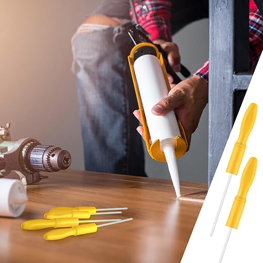 Gisafai 10 Pcs Caulk Tube Caps Reusable Caulk Saver Tube Sealer Caps Finishing Tool for Sealing and Preserving Open Universal Prevent Drying (Yellow)