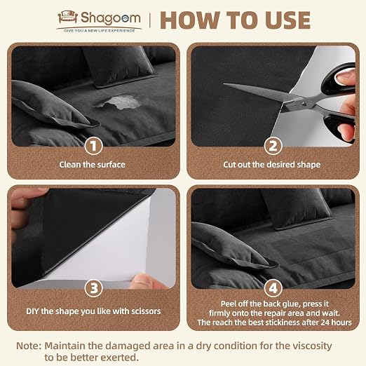 Suede Repair Patch, Large Fabric Repair Tape, Self-Adhesive Patches for Furniture, Couch, Sofa, Car Interior, Shoes, Hand Bag, Clothing (Brown, 3.5X79 Inch)
