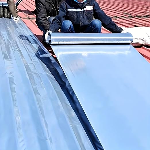 Waterproof Sealant Tape Self Adhesive Rubberized Asphalt Tape for RV Roof Metal Roof Corrugated Roof Leak Repair UV Resistant Heavy Duty Waterproofing Membrane(Silvery, 3.94in*196.85in)