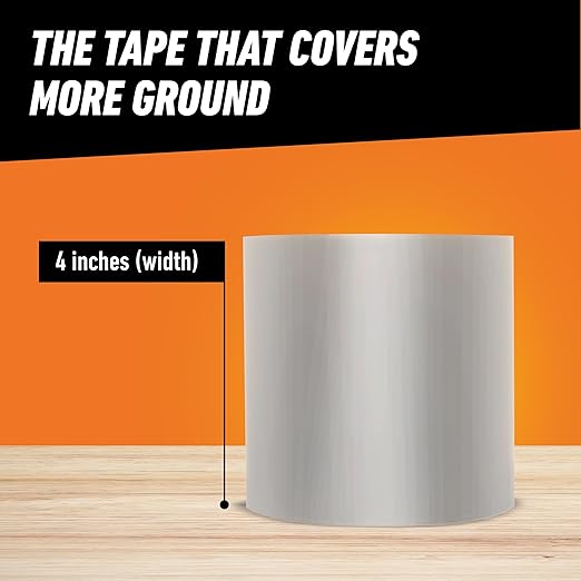 Gorilla Waterproof Patch & Seal Tape, Clear Tape, 4" x 8' (Pack of 4) - Permanent Weather Resistant Seal for Leaks and Repairs