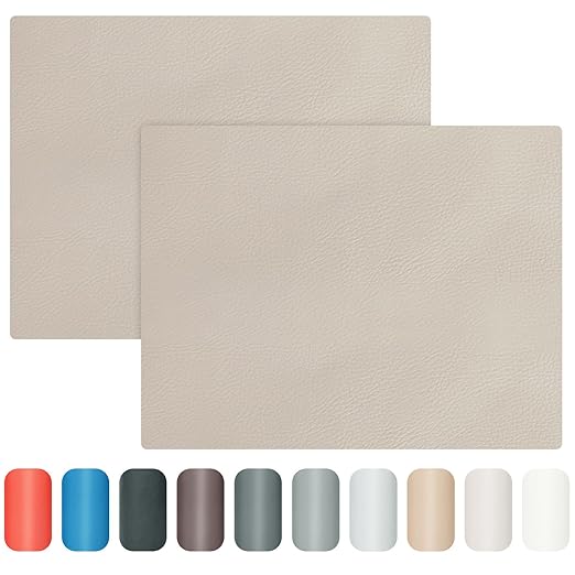 Leather Repair Patch 8x11 inch 2 Pcs, Self Adhesive Vinyl Repair Patch Kit, Leather Patches for Furniture, Couches, Car Seats, Cabinets, Wall, Handbags - Ivory