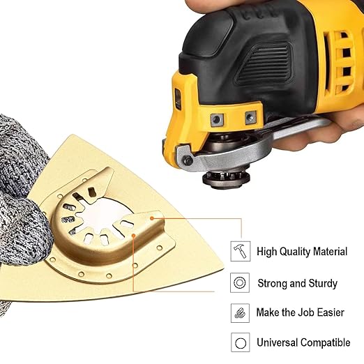 6Pcs Universal Carbide Oscillating Tool Blades, Triangular and Finger Carbide Grit Rasp Blades for Sanding Grinding Rasping Tile Grout Mortar Concrete Masonry