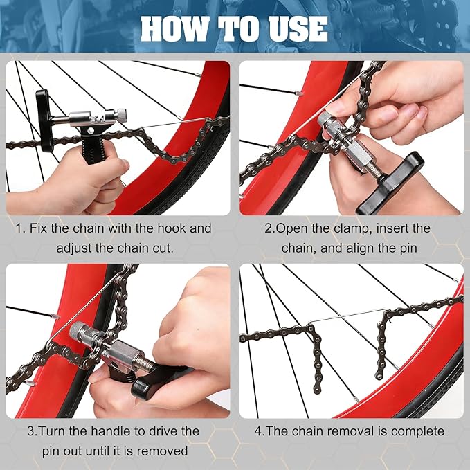 Oumers Universal Bike Chain Tool, Road & Mountain Bicycle Chain Breaker & Installer Kit, Chian Splitter Repair Kit