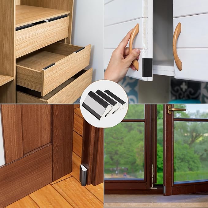 KNEELISA 196” Wedge-Shape Foam Window Weather Stripping Door Seal Strip,Soundproofing Frame Insulation Tape for Exterior Front Door,Noise Cancelling Window Inserts,Door Gap Filler Light Blocker,Black