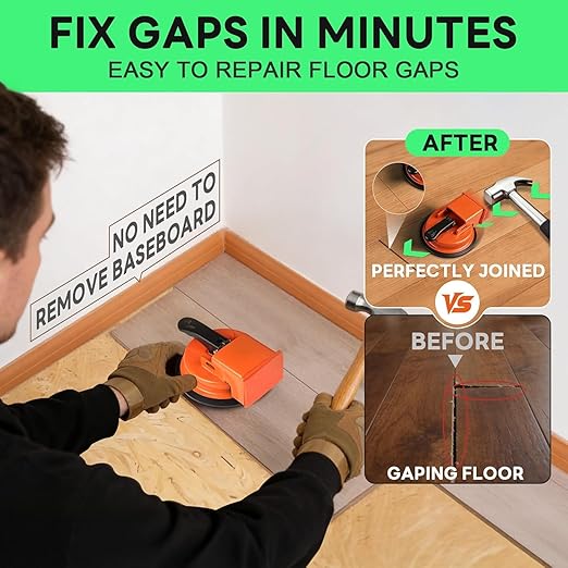 Floor Gap Fixer Tool, Heavy Duty Floor Gap Fixer, Suction Cup Flooring Tool, Quick Lock & Release Repair Tool for Vinyl, Wood, Laminate Floors