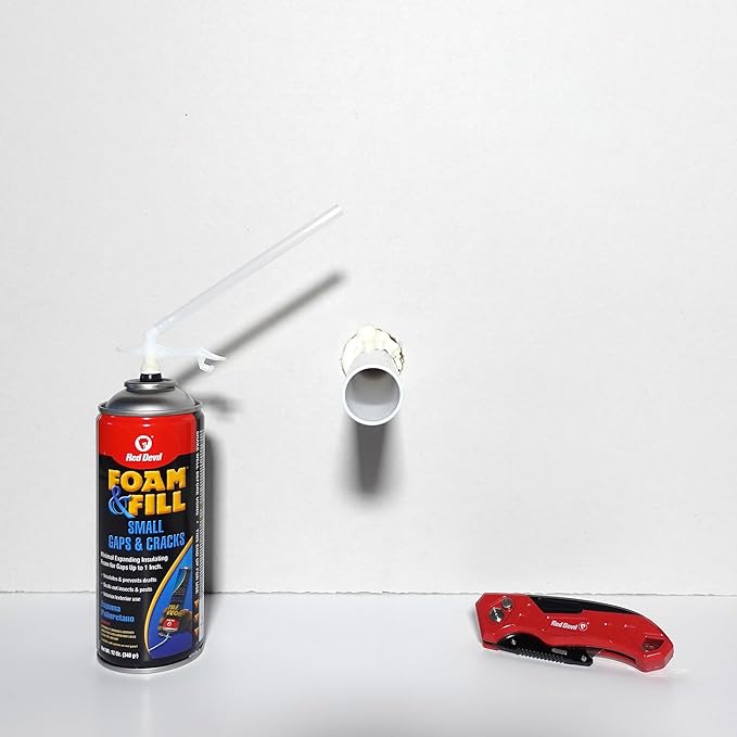 Red Devil 091312 Foam & Fill Small Gaps & Cracks Expanding Polyurethane Sealant, 12 oz, Off-White, Case of 12