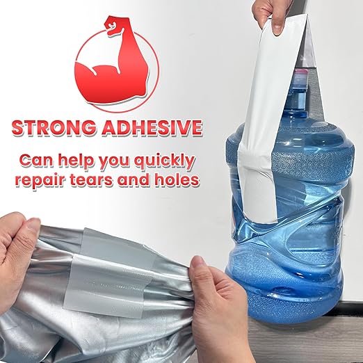 Birllaid Awning Repair Tape for Tarp, Heavy Duty Outdoor Repair Tape for Siding, Boat Covers, Tent, Sail Repair Patch Kit, Waterproof, UVproof, White