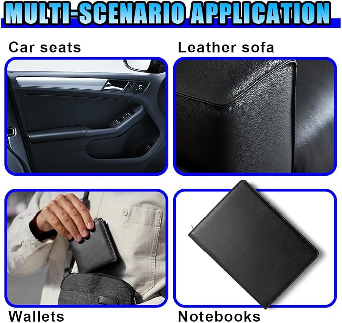 2PCS Car Leather Repair Patch Tape, 8×4 Inch Self-Adhesive Cuttable Leather Patch Tape Vinyl Repairs Kit for Car Upholstery Seat Furniture Couches Chairs Sofas (2PCS)