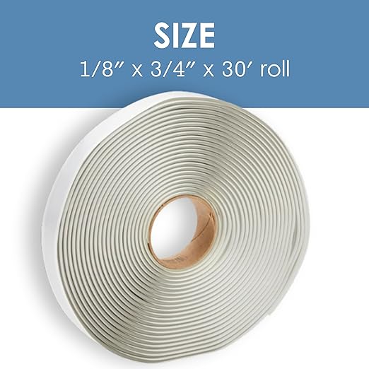 Dicor BT-1834-5 Butyl Seal Tape - 1/8" x 3/4" x 30' Repair Tape for RV, Trailer, Motorhome, Windows, and Vent Sealing- Pack of 5
