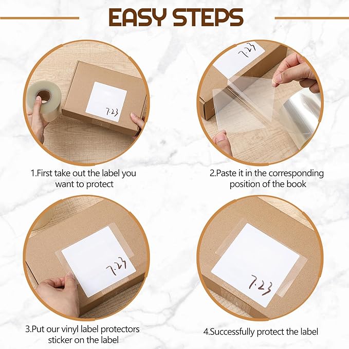 Zonon 500 Pcs Label Protector Back to School Clear Labels Stickers Wafer Seals Waterproof Labels Library Supplies for Protecting Barcodes, Numbers and Stickers (3 x 5 Inch,Rectangle)
