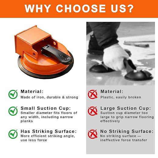 Floor Gap Fixer Tool with Vacuum Suction Cup, Heavy Duty Laminate Flooring Repair Tool for Vinyl Plank Hardwood Floating Floors