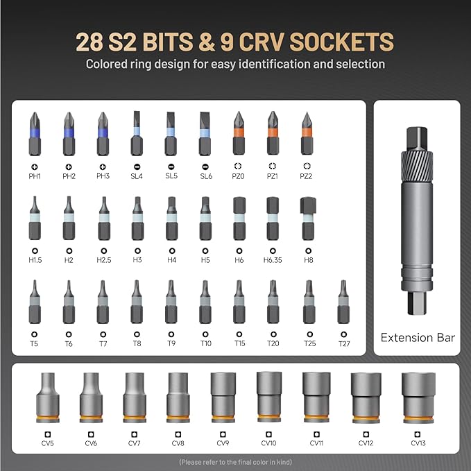 ATuMan 40 in 1 magnetic ratchet screwdriver set with Detachable Handle, 180° Ratchet Head, 45-Tooth Mechanism, Magnetic Tool Kit with Case for Computer, Electronics Repair, Ideal for Home, DIY